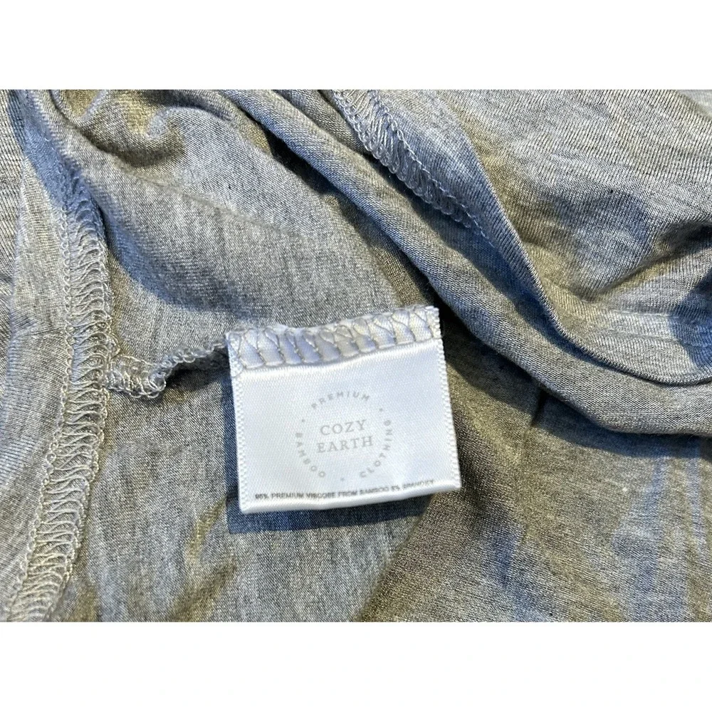 Cozy Earth Top Pajama‎ Bamboo Gray Long Sleeve Sleep Shirt Womens Size XL Tall